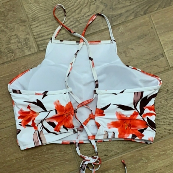 Cupshe Women’s High waisted Floral Stripes Bikini - Picture 3 of 5